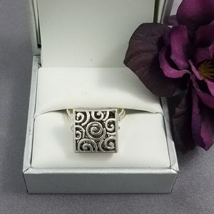 Hand Made Silver Filigree Statement Ring Sz 9 1/2